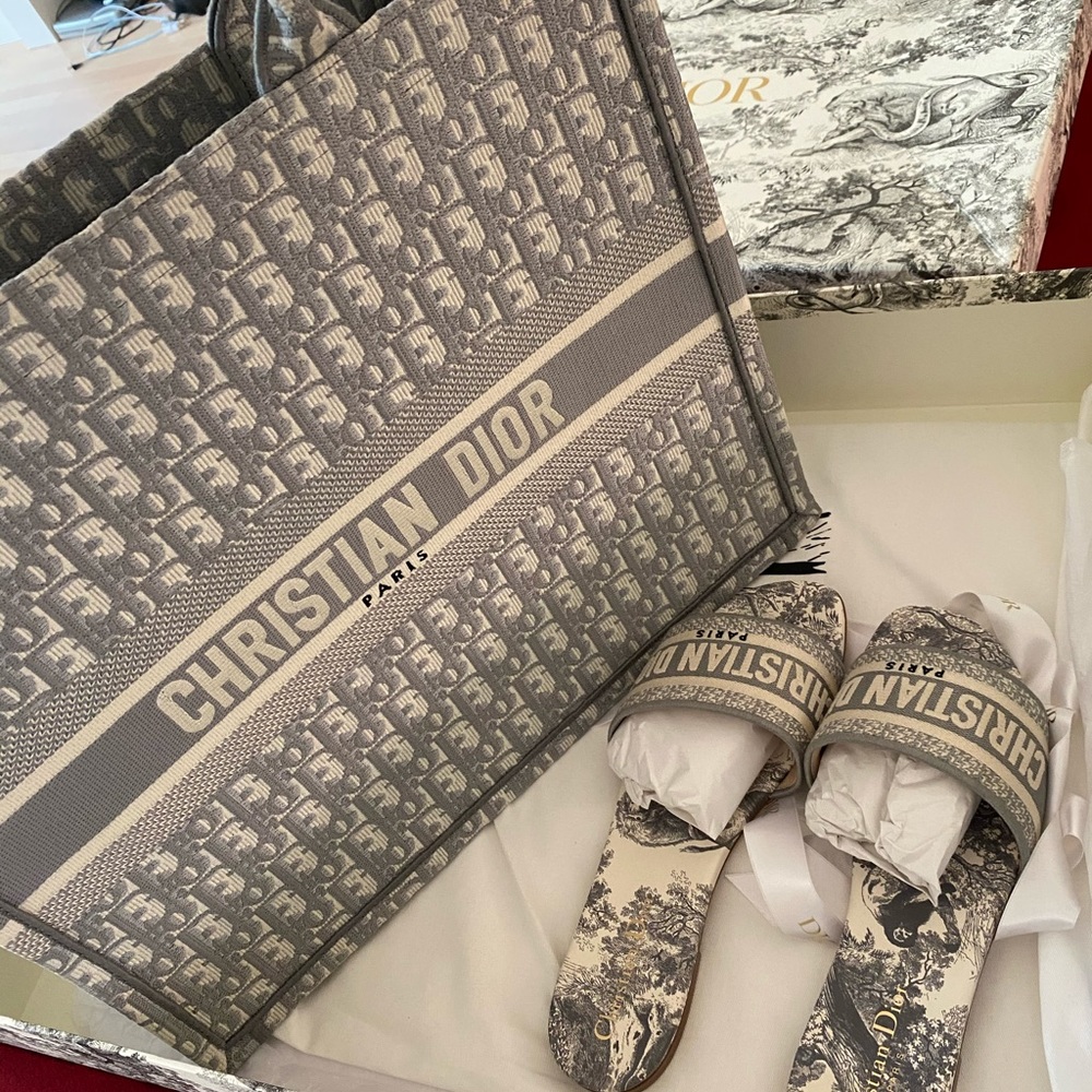 Christian Dior tote and sandals